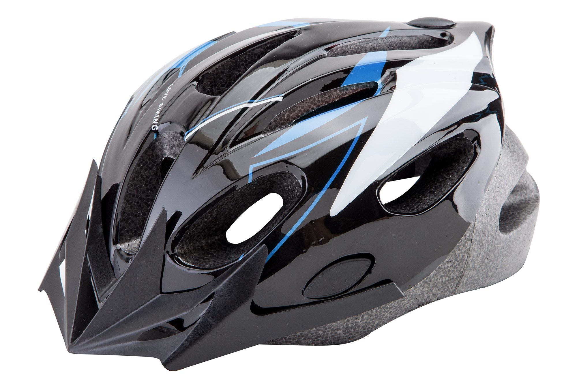 Шлем защитный (подростковый) MB11 (out mold) с козырьком сине-белый, L